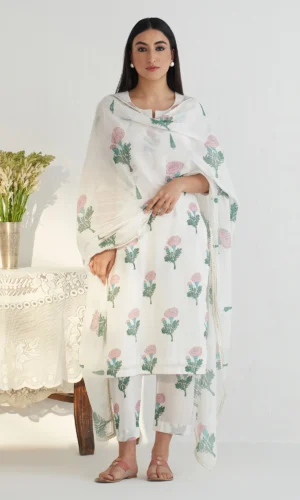 Bahameen 2 Pink Block Printed Kurta With Palazzo